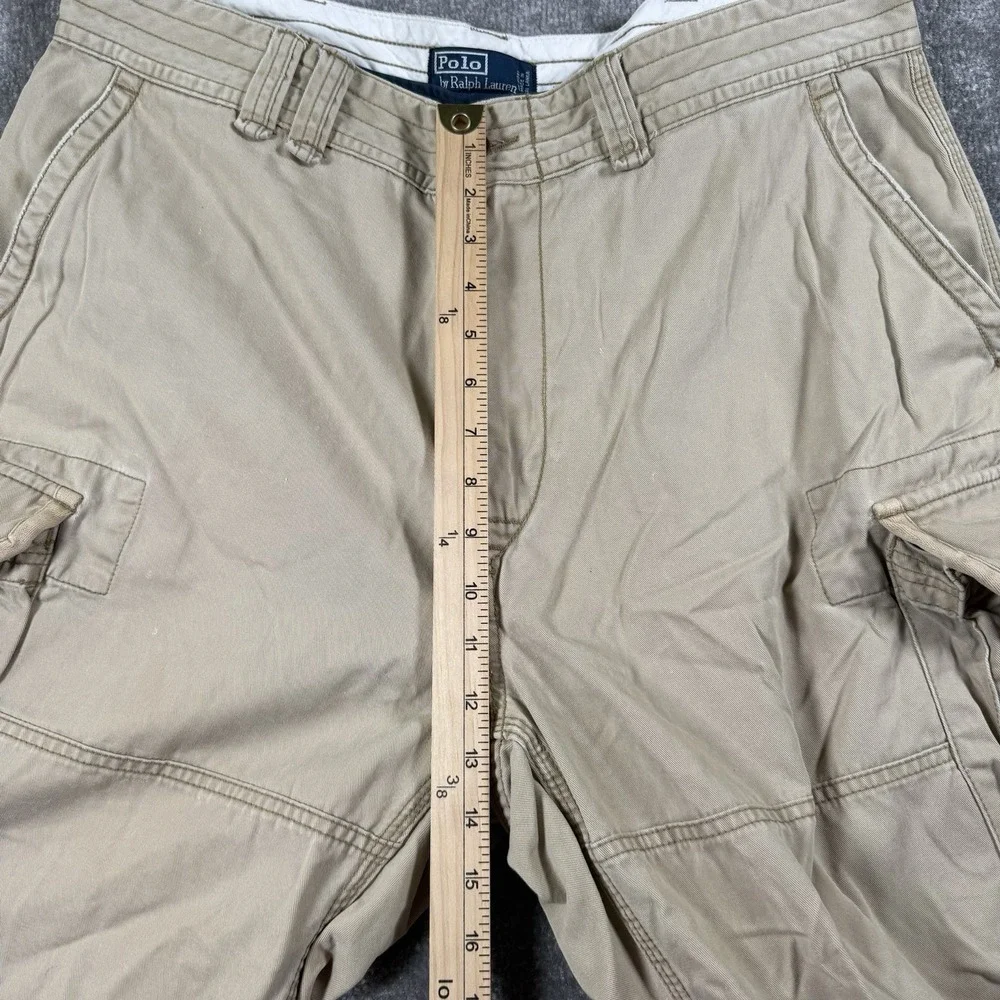 Vintage Polo Ralph Lauren Shorts Men's 36 Beige Cargo Military Outdoor 10